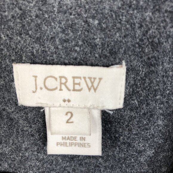 J Crew Coat Womens 2 Gray Boiled Wool Feminine Academia Preppy Classic - Picture 6 of 16